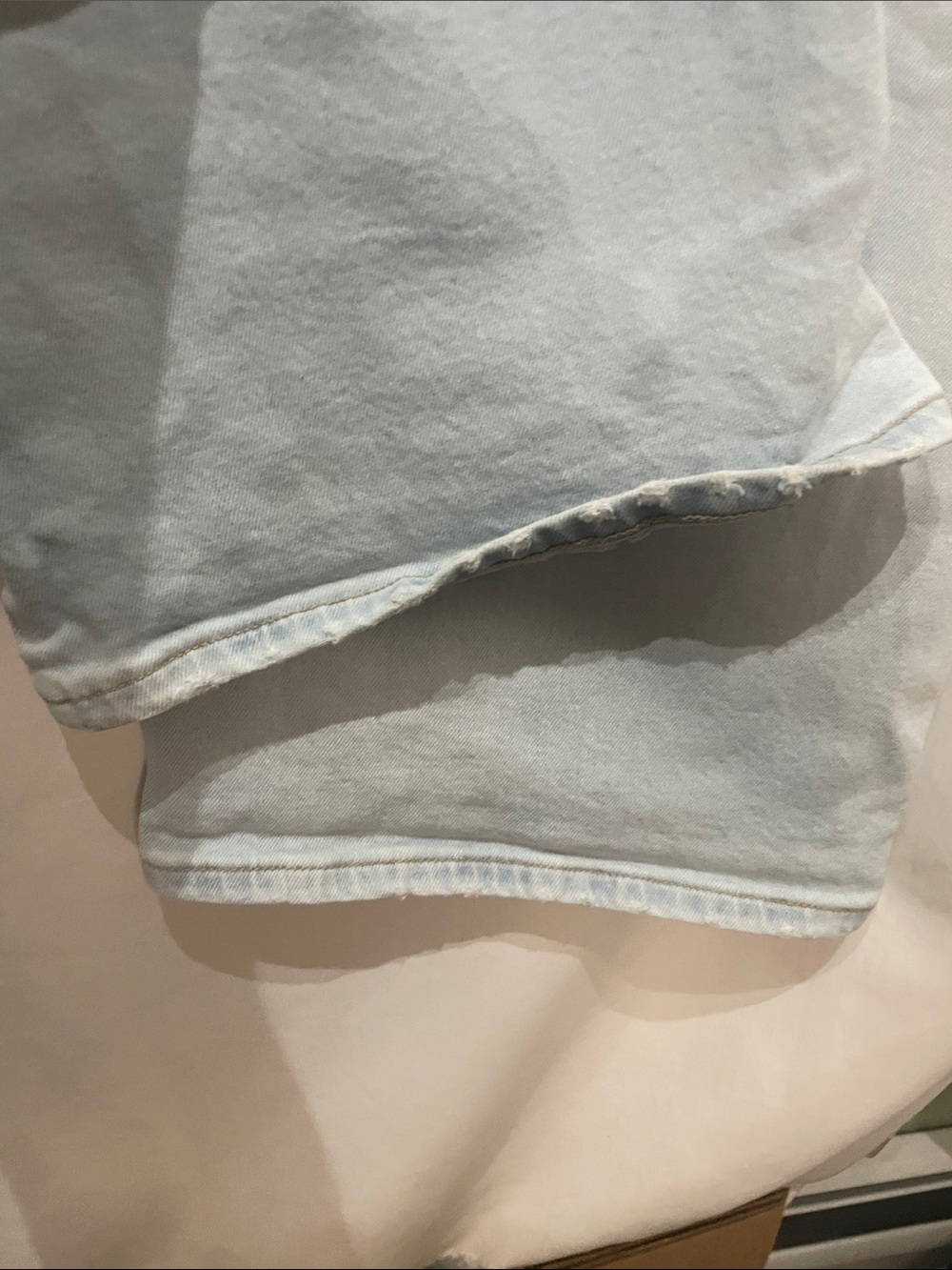 PINK Victoria's Secret Light Blue Distressed Wide-Leg Jeans - Picture 7 of 10